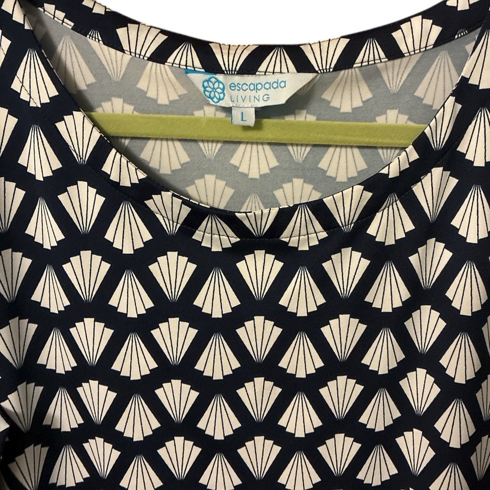 Escapada Living Navy White Dress Large Like New - Picture 3 of 4